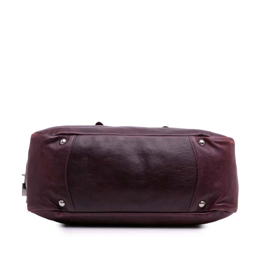 Prada Sfumato Glace Calf Satchel Red Leather Good condition - Inside View