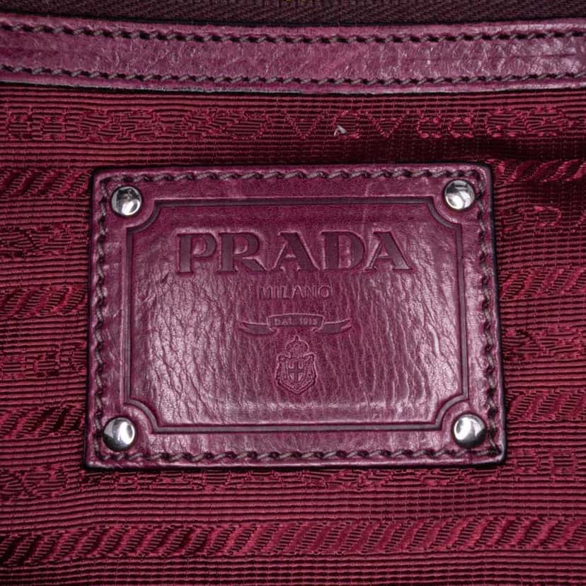 Prada Sfumato Glace Calf Satchel Red Leather Good condition - Box View