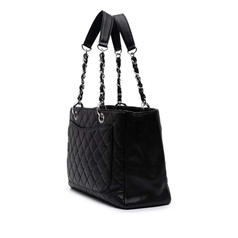 Chanel Caviar Grand Shopping Tote Black Leather Good condition - Back View