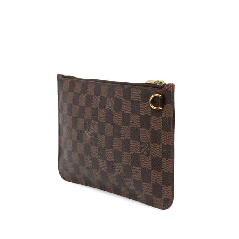 Louis Vuitton Damier Ebene Neverfull Pouch Brown Canvas Good condition - Back View