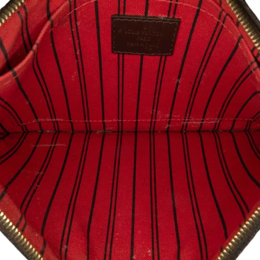 Louis Vuitton Damier Ebene Neverfull Pouch Brown Canvas Good condition - Model View