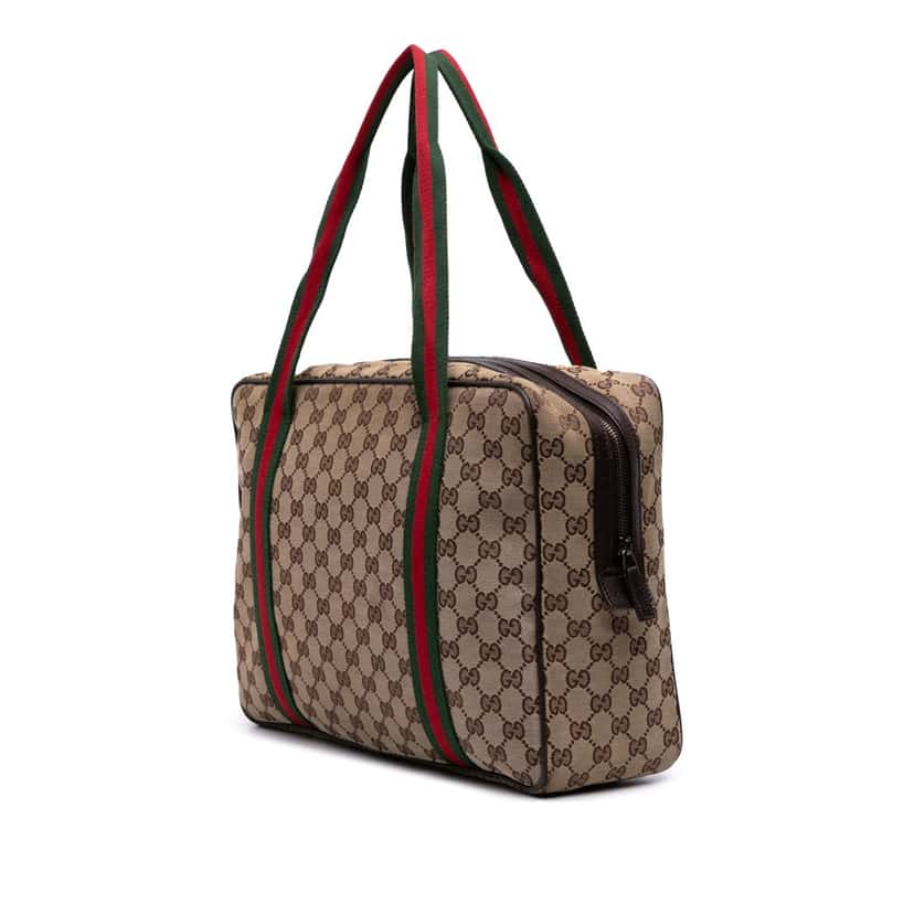 Gucci GG Canvas Web Business Bag Brown Canvas Good condition - Back View