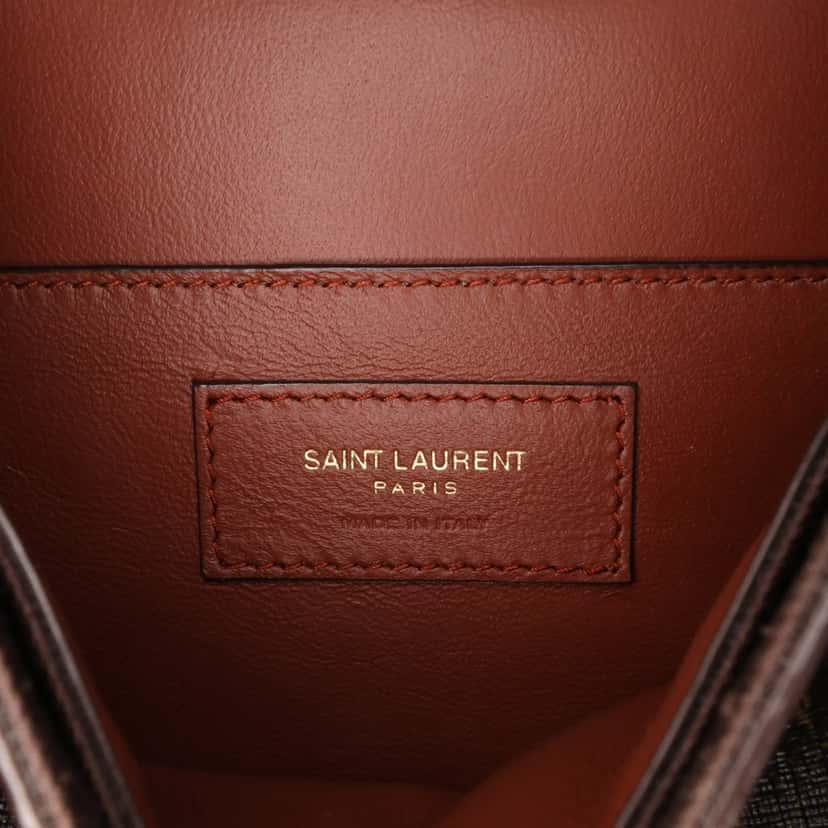 Saint Laurent Medium Coated Canvas Le Monogramme Buckle Crossbody Brown Canvas Good condition - Box View