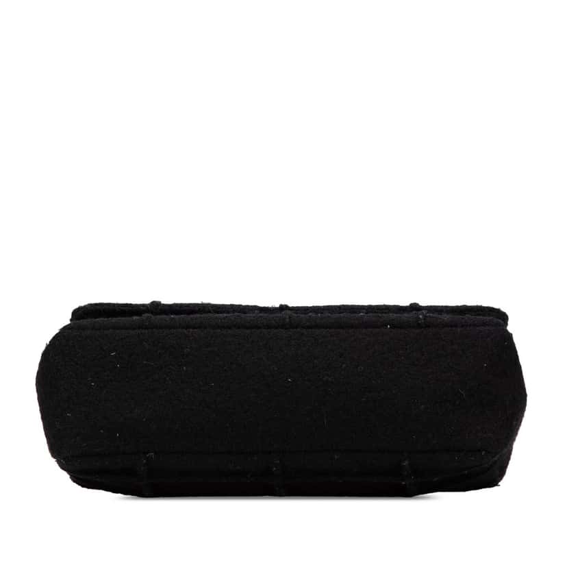 Chanel Jumbo Reissue 2.55 Choco Bar Wool Felt Identification Flap Black Wool Good condition - Inside View