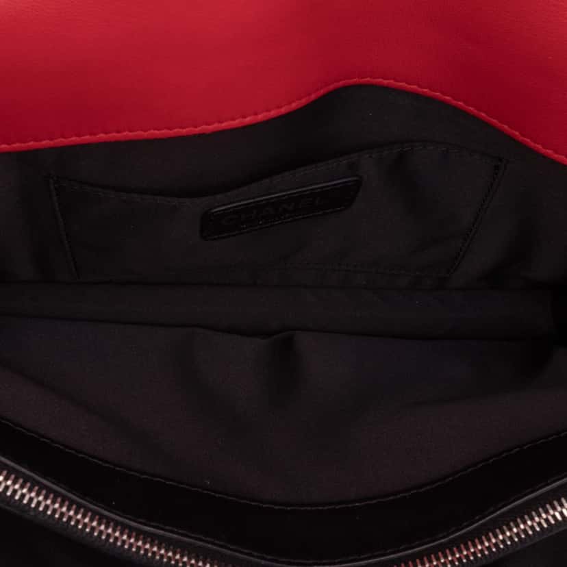 Chanel Medium Bicolor Quilted Lambskin Graphic Flap Red Leather Good condition - Box View
