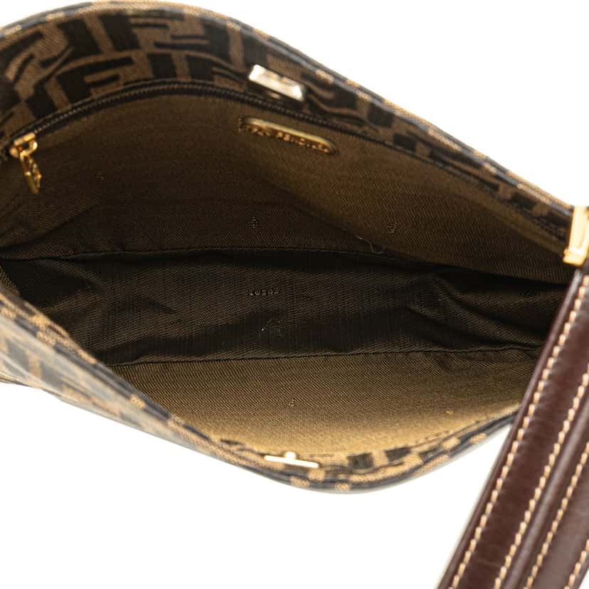 Fendi Zucca Canvas Shoulder Bag Brown Canvas Good condition - Model View