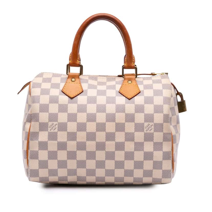 Louis Vuitton Damier Azur Speedy 25 White Canvas Good condition - Front View