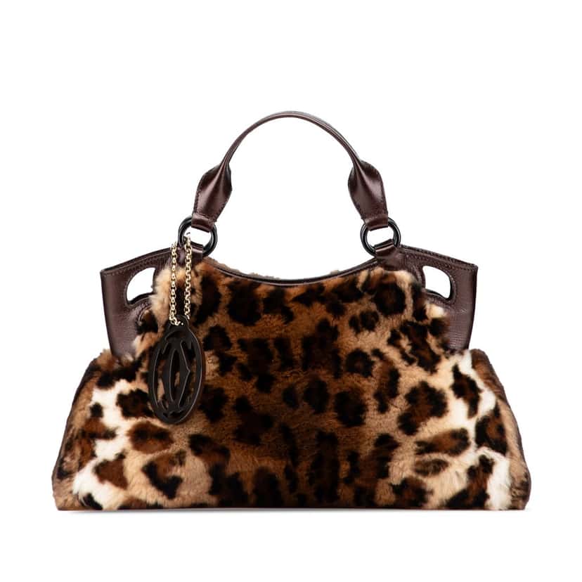 Cartier Leopard Print Fur Marcello De Cartier Tote Brown Good condition - Front View