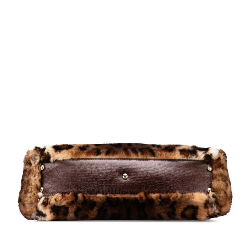 Cartier Leopard Print Fur Marcello De Cartier Tote Brown Good condition - Inside View