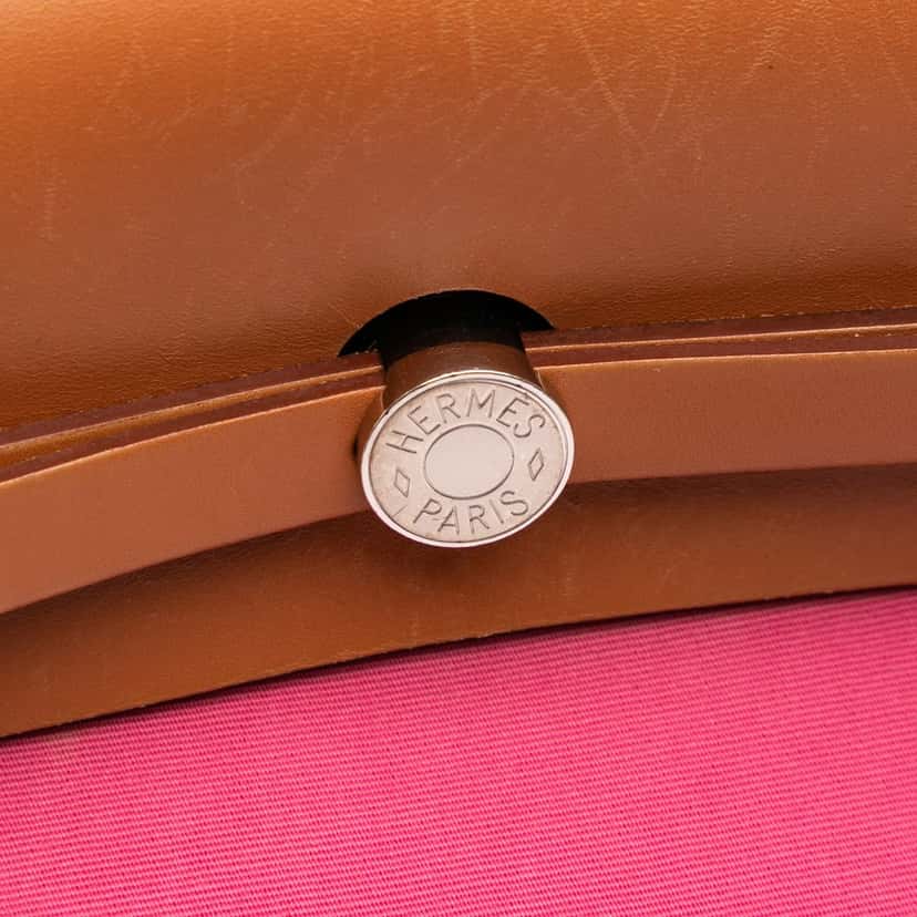 Hermès Toile Herbag Zip 39 Pink Canvas Good condition - Box View