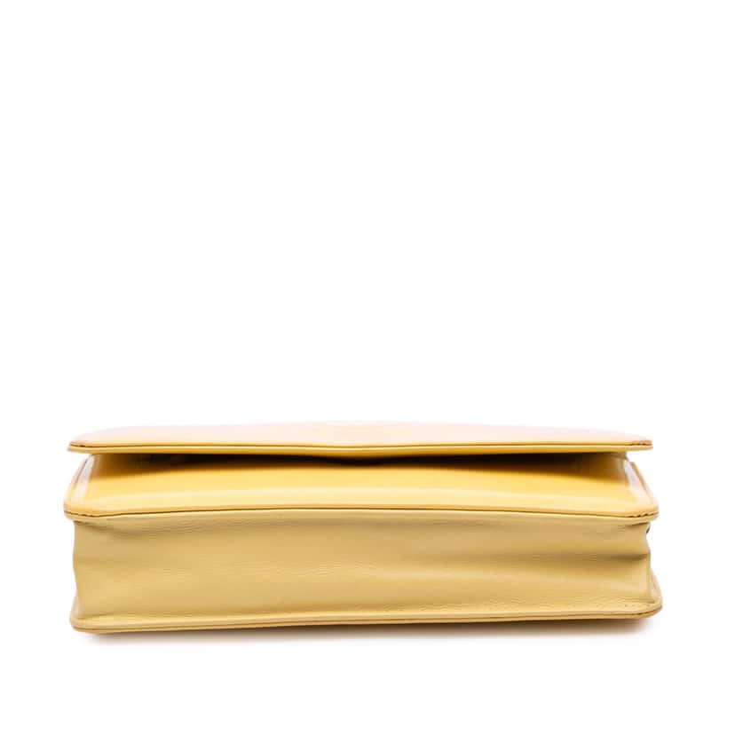 Chanel CC Patent Wallet On Chain Yellow Leather Good condition - Inside View