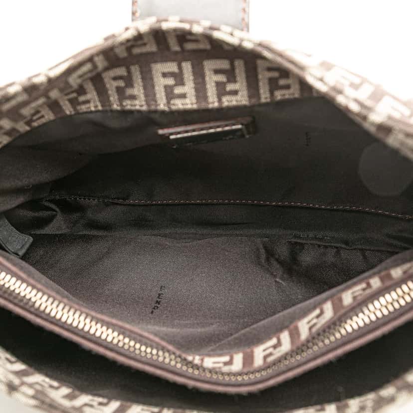 Fendi Zucchino Canvas Shoulder Bag Brown Canvas Fair condition - Model View
