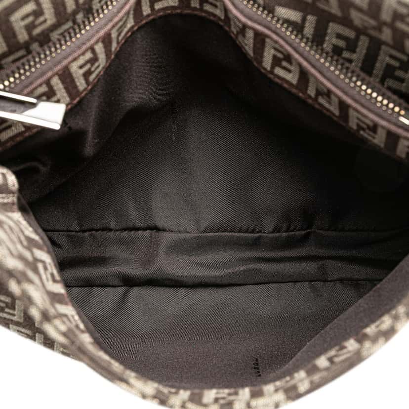 Fendi Zucchino Canvas Shoulder Bag Brown Canvas Fair condition - Box View