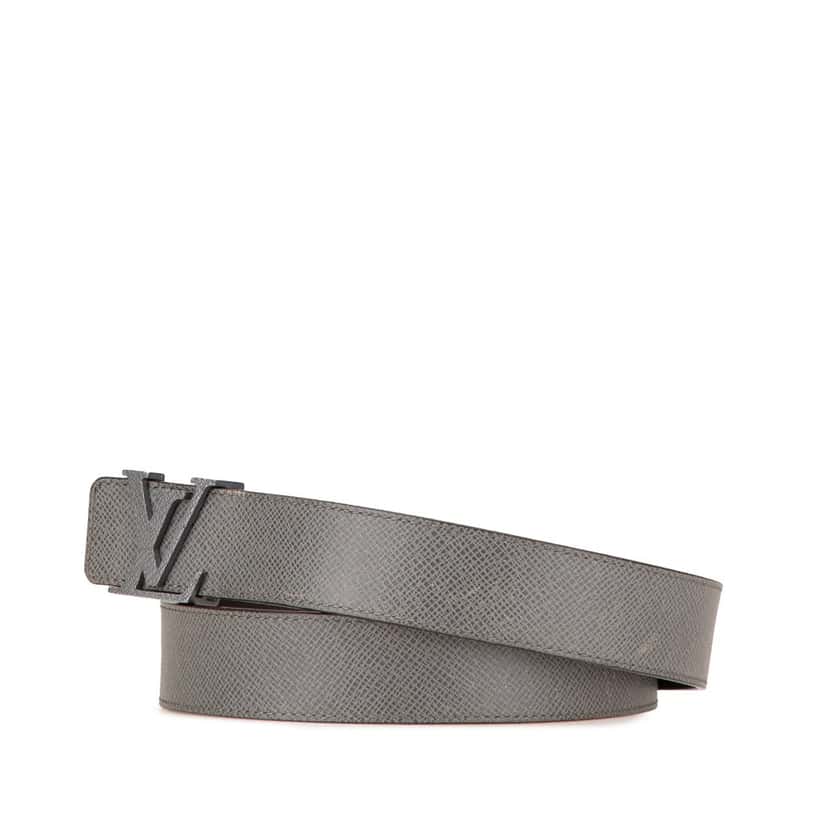 Louis Vuitton Taiga Initiales Belt Grey Leather Good condition - Back View