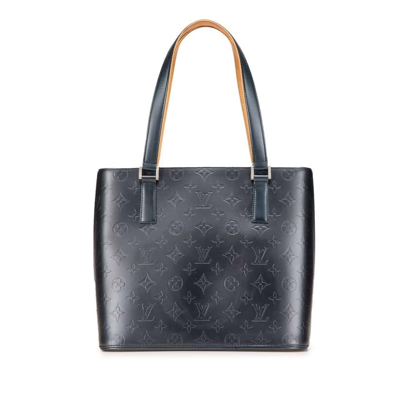 Louis Vuitton Monogram Mat Stockton Blue Leather Good condition - Front View