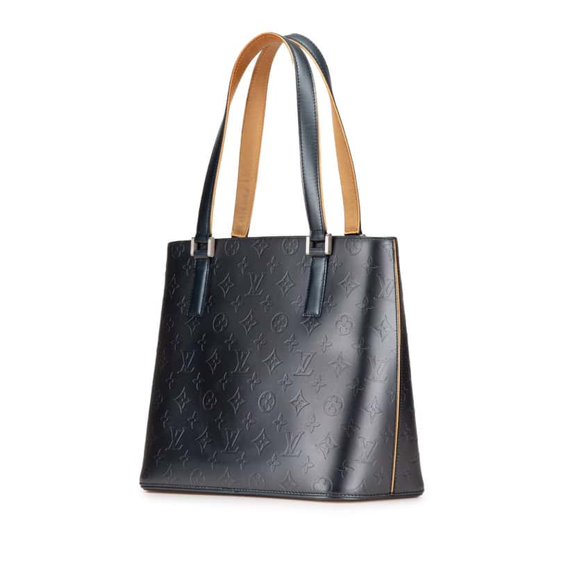 Louis Vuitton Monogram Mat Stockton Blue Leather Good condition - Back View