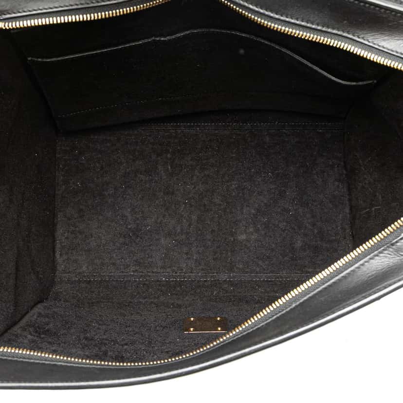 Celine Medium Bicolor Leather Trapeze Satchel Black Leather Good condition - Model View