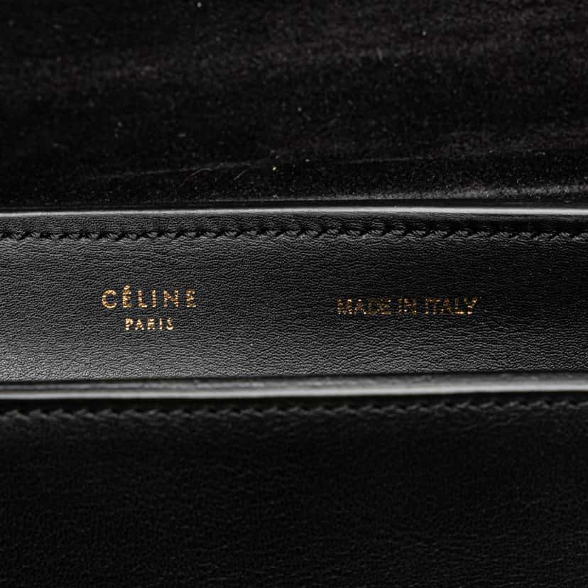 Celine Medium Bicolor Leather Trapeze Satchel Black Leather Good condition - Box View