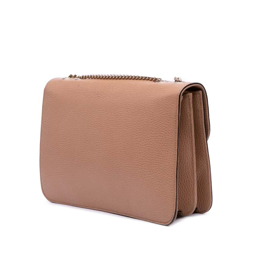Gucci Medium Dollar Calfskin Interlocking G Crossbody Brown Leather Good condition - Back View