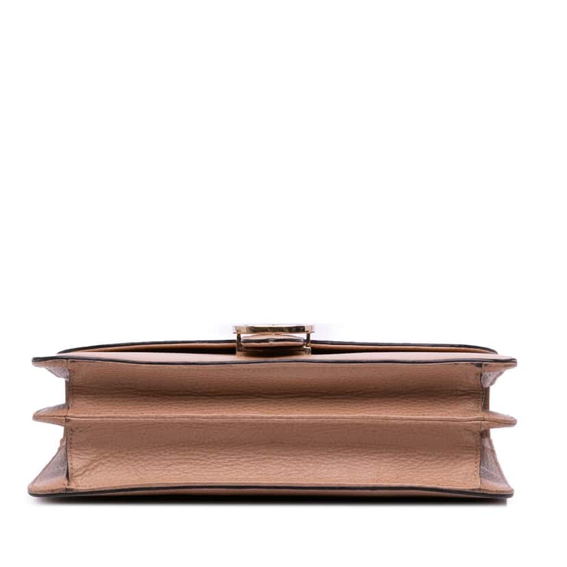 Gucci Medium Dollar Calfskin Interlocking G Crossbody Brown Leather Good condition - Inside View
