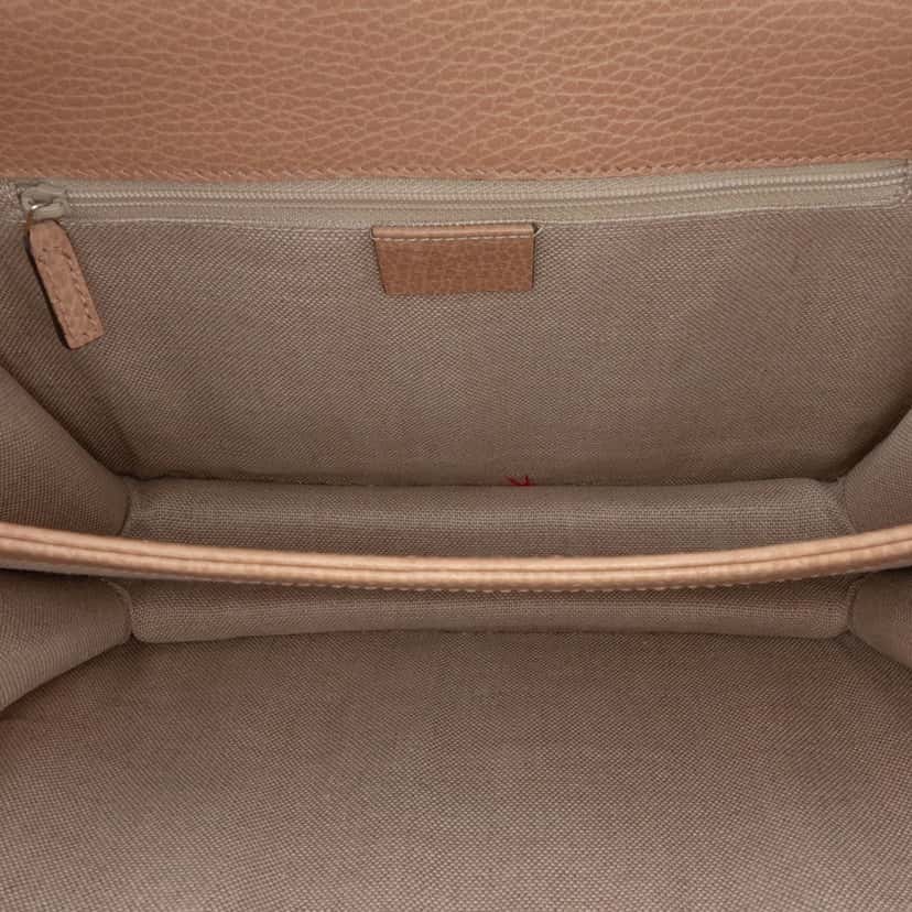 Gucci Medium Dollar Calfskin Interlocking G Crossbody Brown Leather Good condition - Model View