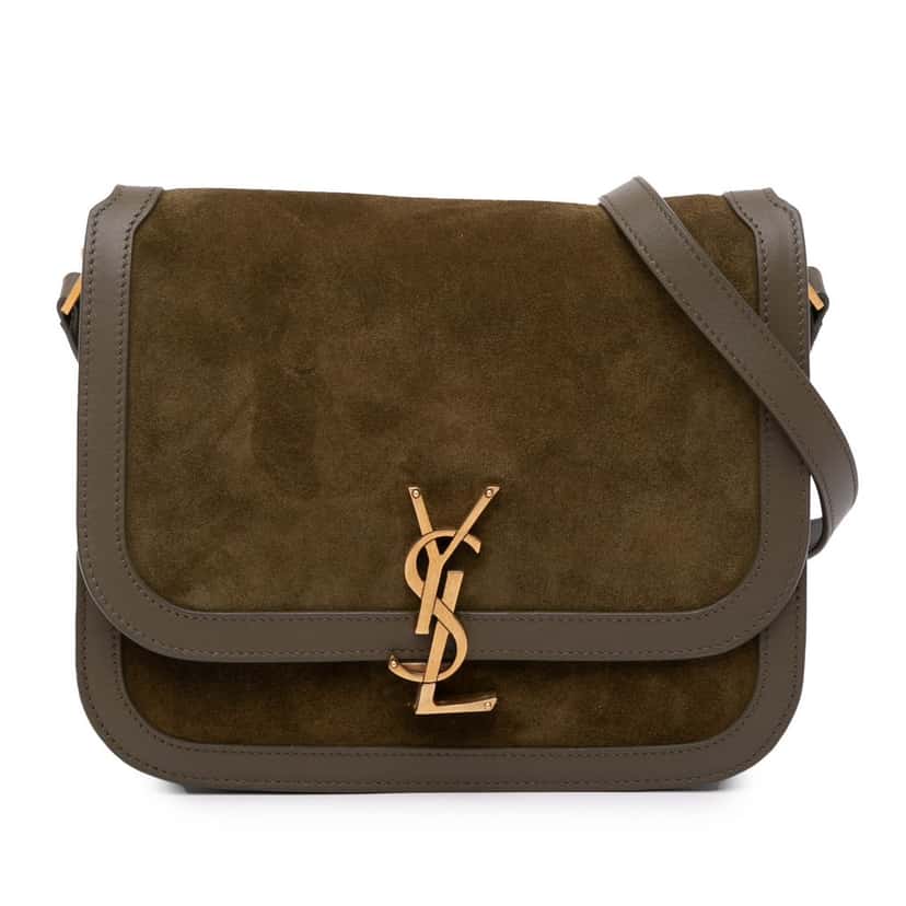 Saint Laurent Medium Suede Solferino Crossbody Brown Leather Good condition - Front View