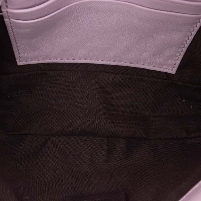 Fendi Mini Zucca Embossed Leather Baguette Satchel Purple Leather Good condition - Model View