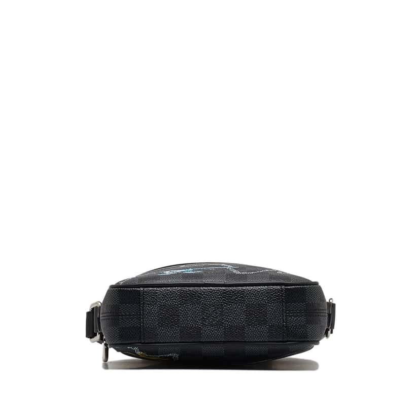 Louis Vuitton Damier Graphite Renaissance Map Danube Slim PM Black Canvas Good condition - Model View