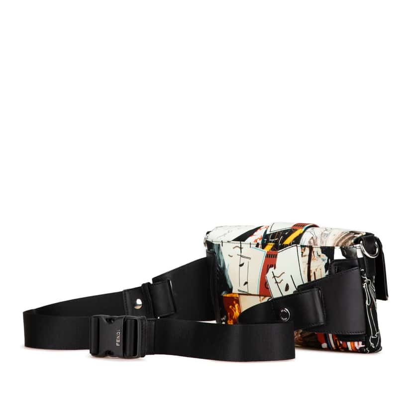 Fendi Nylon Karl Kollage Convertible Belt Baguette White Very good condition - Back View