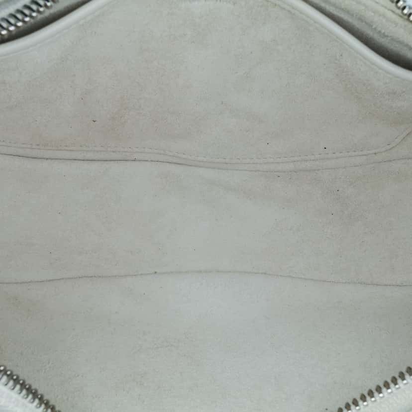 Celine Medium Smooth Calfskin Ava Shoulder Bag with Celine Strap White Leather Good condition - Model View