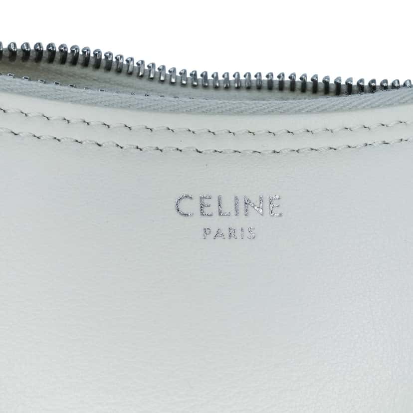 Celine Medium Smooth Calfskin Ava Shoulder Bag with Celine Strap White Leather Good condition - Box View