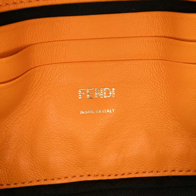 Fendi Mini Zucca Embossed Leather Baguette Satchel Orange Leather Good condition - Box View