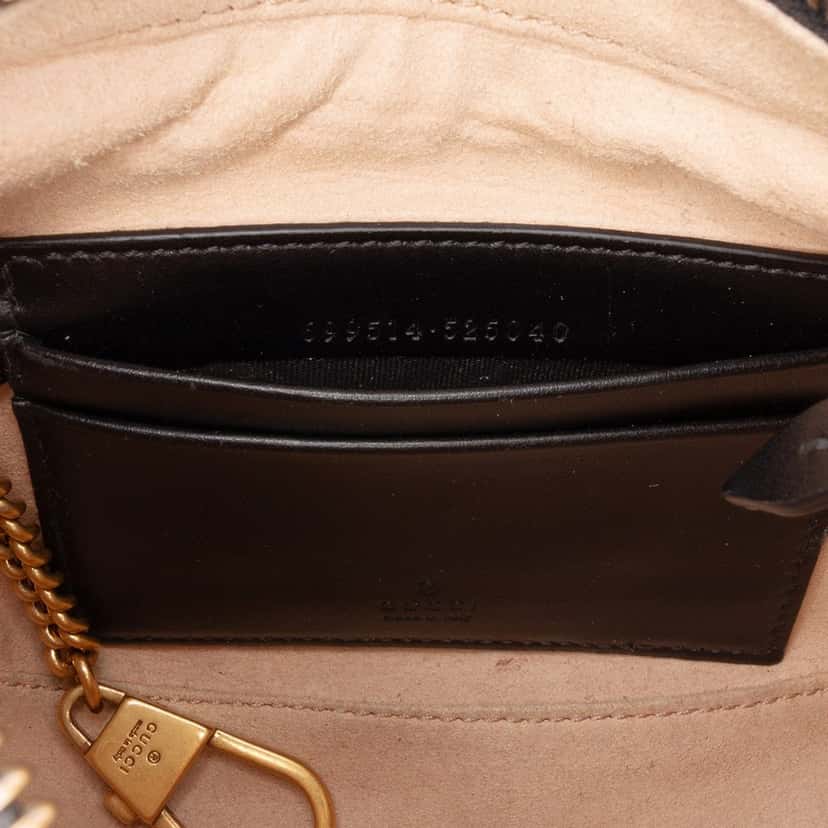 Gucci Mini GG Marmont Half Moon Bag Black Leather Good condition - Box View