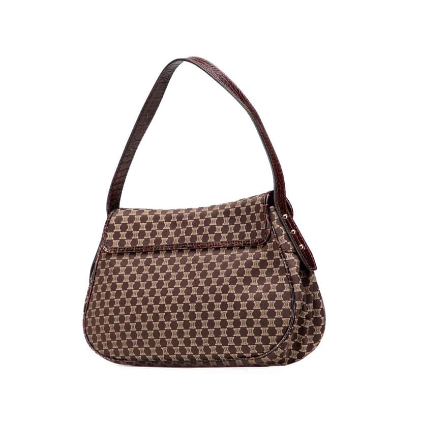 Celine Macadam Canvas Shoulder Bag Brown Canvas Good condition - Back View
