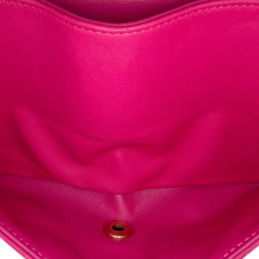 Chanel Medium Classic Chevron Lambskin Double Flap Pink Leather Good condition - Box View