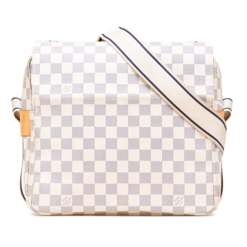 Louis Vuitton Damier Azur Naviglio White Canvas Good condition - Front View