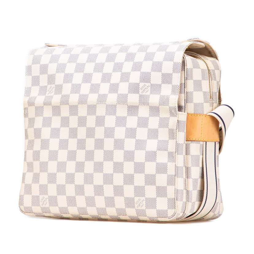 Louis Vuitton Damier Azur Naviglio White Canvas Good condition - Back View