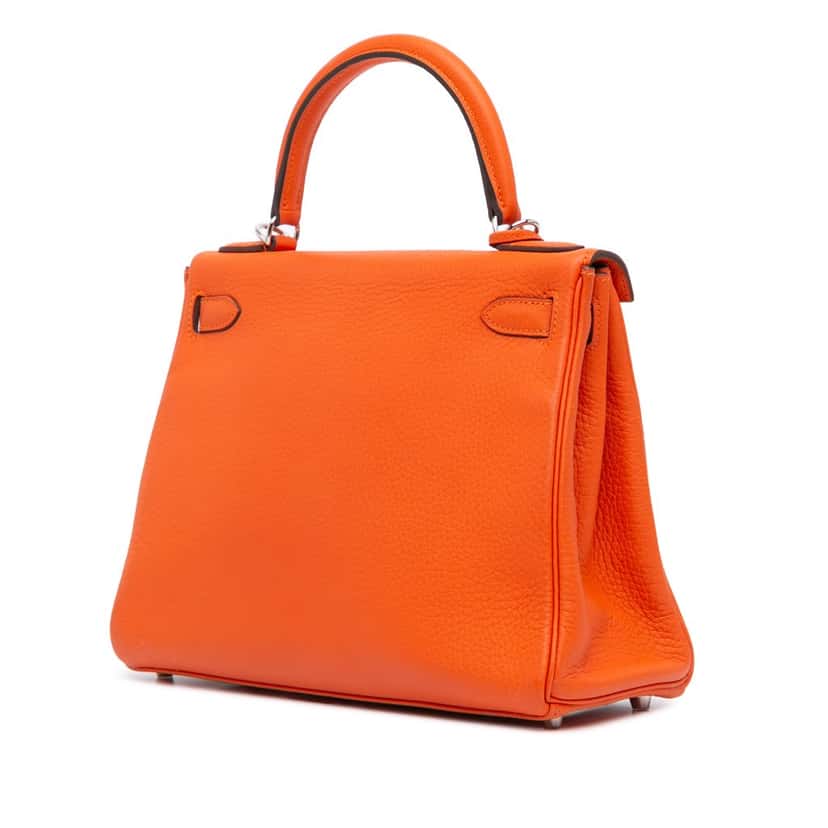 Hermès Togo Kelly II Retourne 28 Orange Leather Good condition - Back View