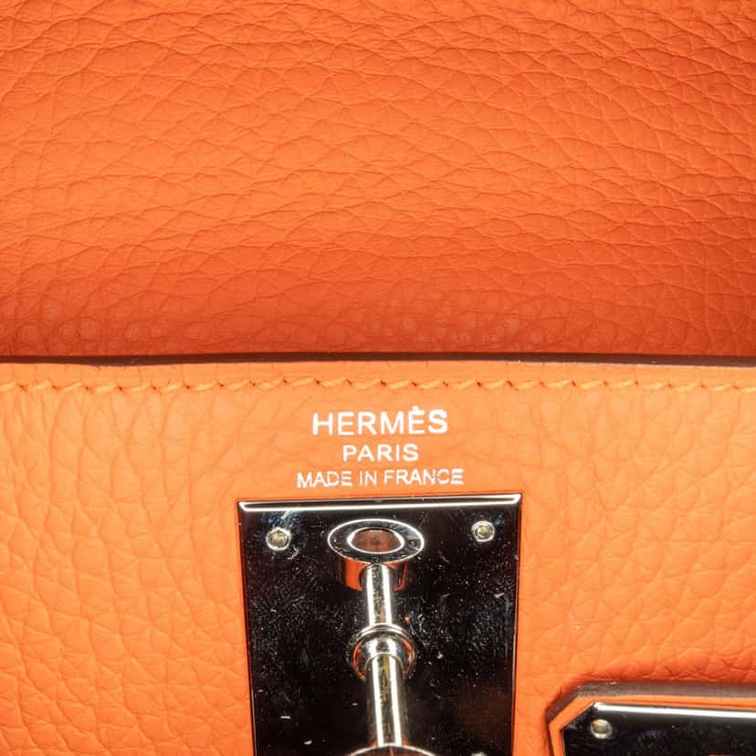 Hermès Togo Kelly II Retourne 28 Orange Leather Good condition - Box View
