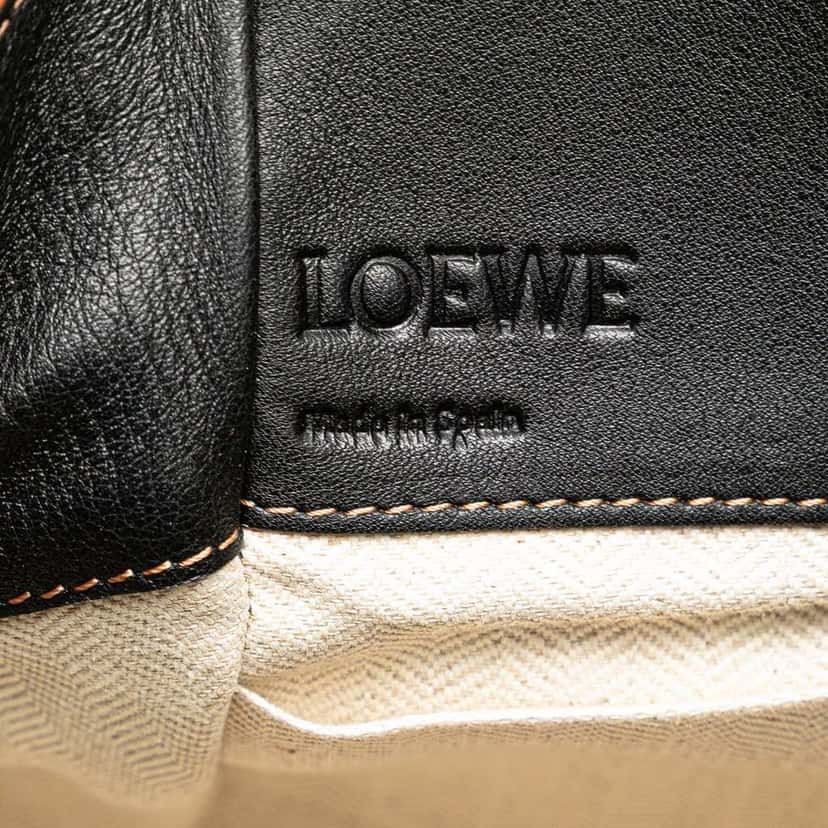 Loewe Mini Leather and Canvas Hammock Bag White Leather Good condition - Box View
