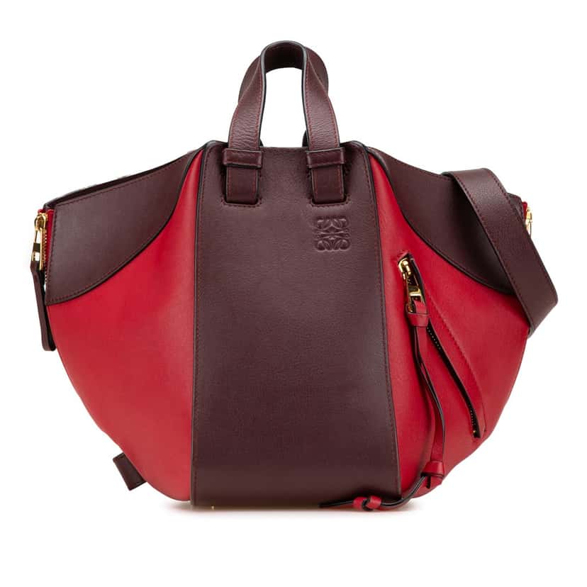 Loewe Small Bicolor Calfskin Hammock Bag Red Leather Good condition - Front View