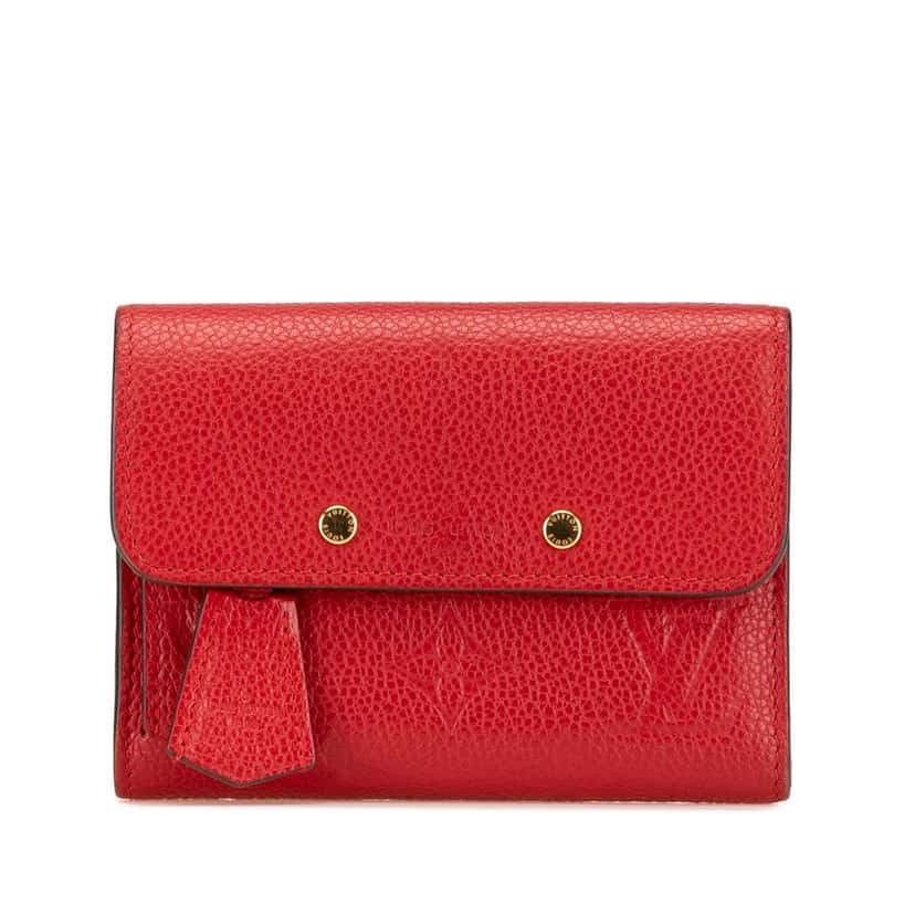 Louis Vuitton Monogram Empreinte Pont Neuf Wallet Red Leather Good condition - Front View