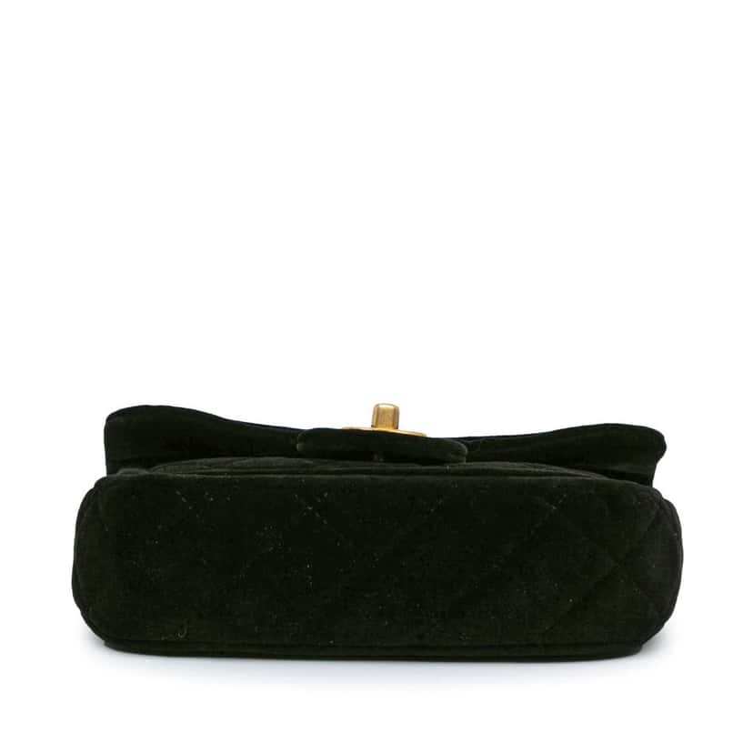 Chanel Mini Quilted Velvet Double Frame Flap Black Velvet Good condition - Inside View