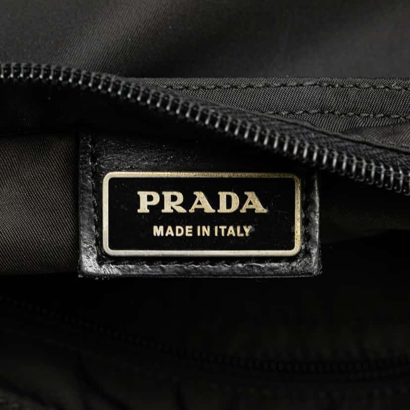 Prada Tessuto Zip Top Crossbody Black Good condition - Box View