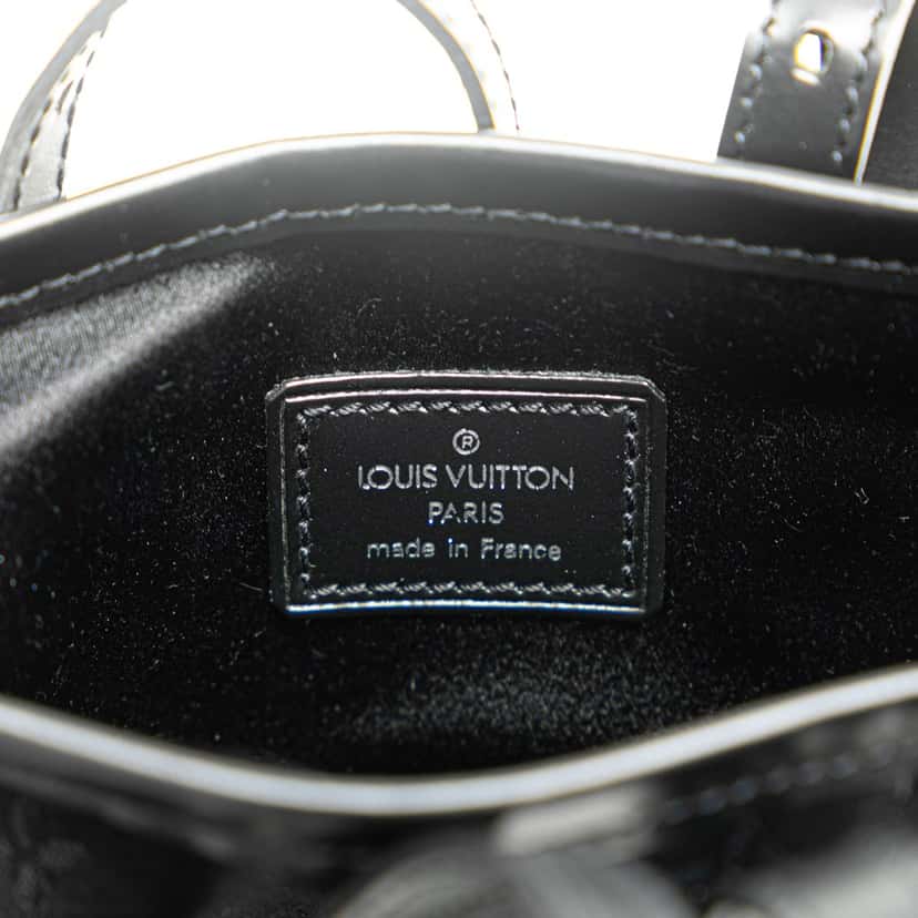 Louis Vuitton Monogram Mini Satin Bucket Black Satin Very good condition - Box View
