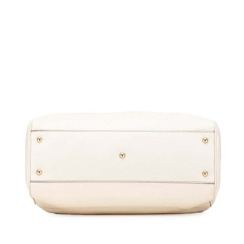 Gucci Medium Leather Bamboo Diana Tote White Leather Fair condition - Inside View