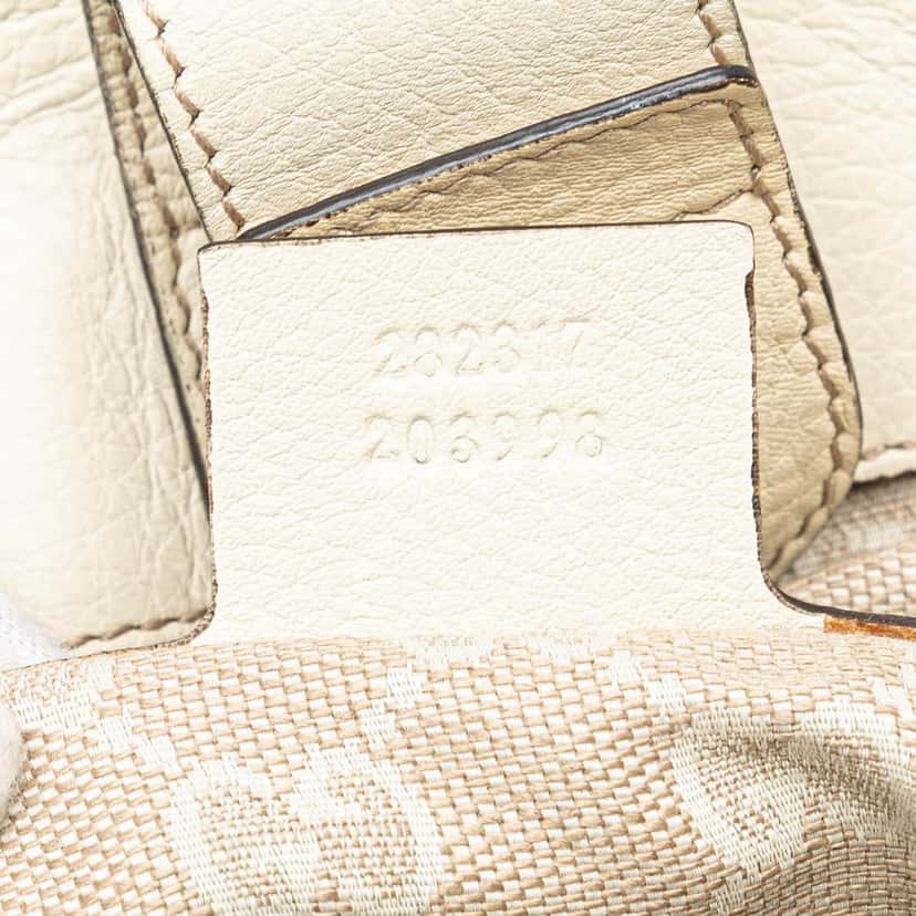 Gucci Medium Leather Bamboo Diana Tote White Leather Fair condition - Box View