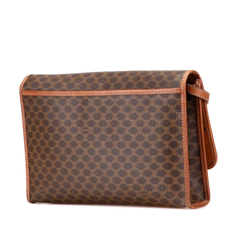 Celine Macadam Coated Canvas Crossbody Brown Canvas Good condition - Back View