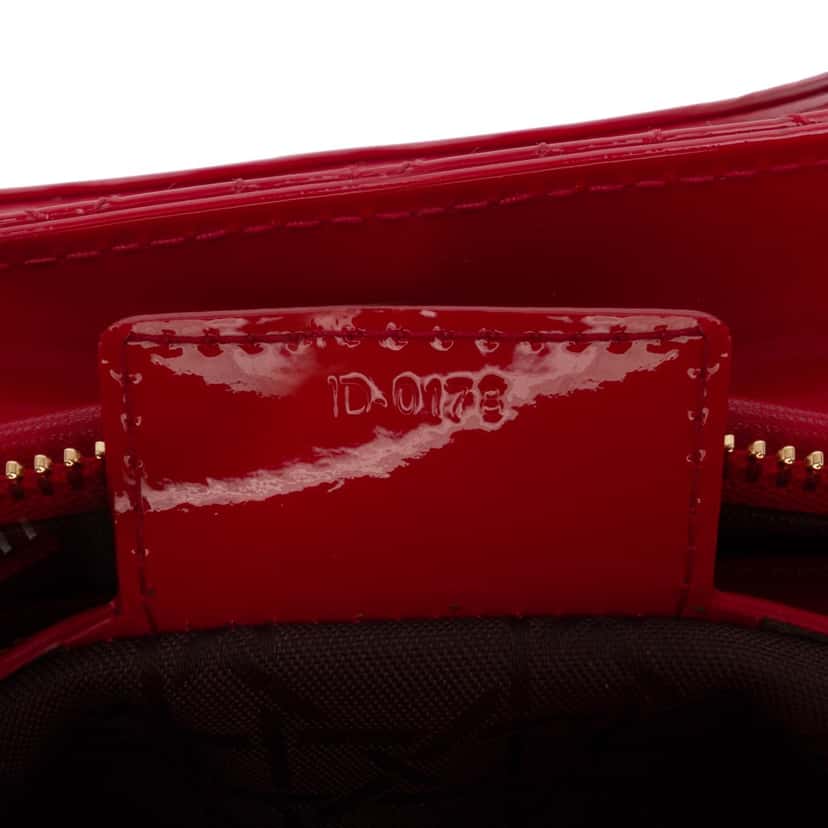 Dior Medium Patent Cannage Lady Dior Red Leather Good condition - Box View