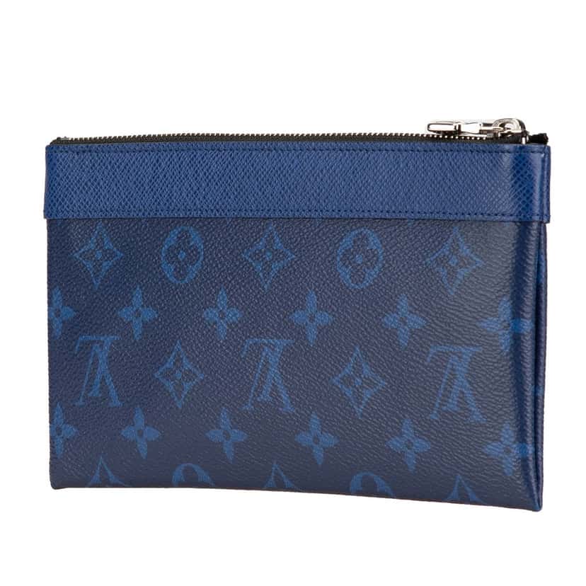 Louis Vuitton Monogram Taigarama Pochette Discovery PM Blue Canvas Good condition - Back View